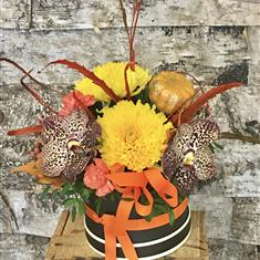 Petite Autumn Orchid hatbox